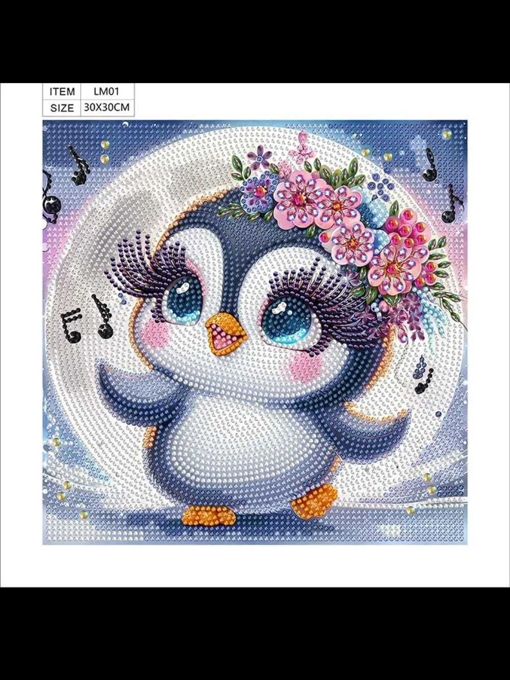Cute Sparkly Penguin Diamond Art Kit